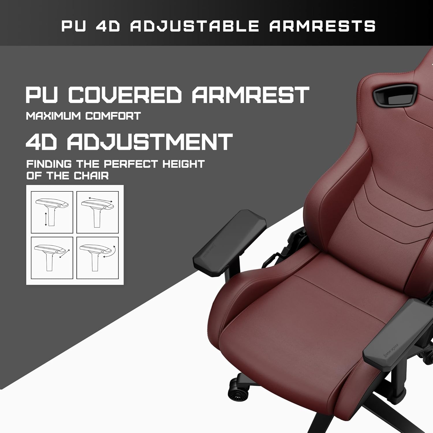 Andaseat Kaiser Frontier Gaming Chair XL - Maroon Andaseat Kaiser Frontier Gaming Chair XL - Maroon
